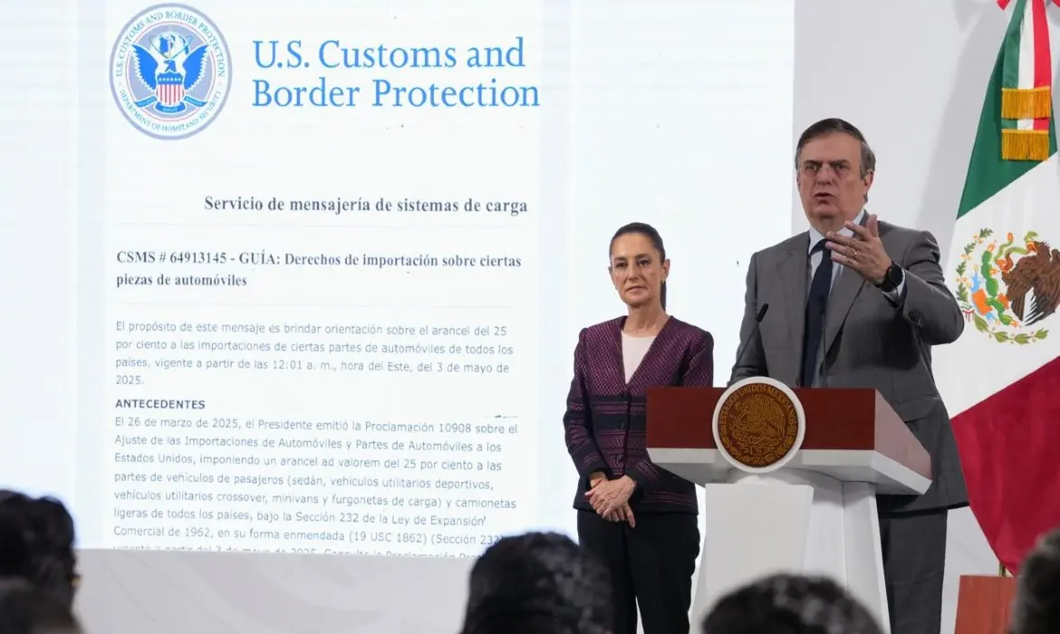 Ebrard confirma retiro de aranceles a autopartes de México